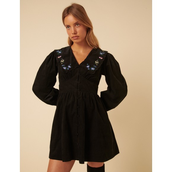 Nobody's Child Womens Black Bridie Mini Dress Embroidery main image