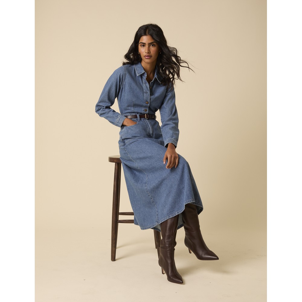 white christmas dresses Isa Denim Dress – SAU LEE main image 1