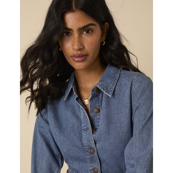 Nobody's Child Womens Blue Lee Tencel Denim Midi Dress main image