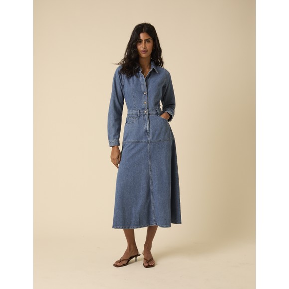 Nobody's Child Womens Blue Lee Tencel Denim Midi Dress main image