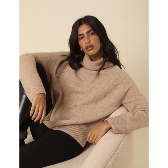 Nobody's Child Womens Off-White Roll Neck Jumper main image