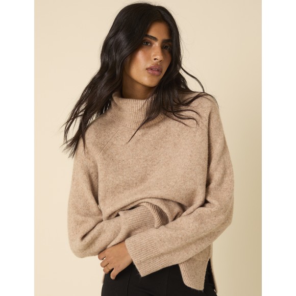 Nobody's Child Womens Off-White Roll Neck Jumper main image