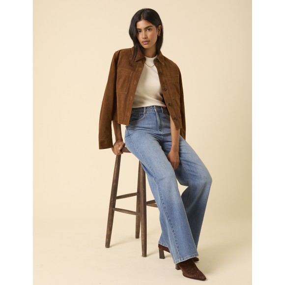 Nobody's Child Womens Blue Stretch Wide Leg Jean main image