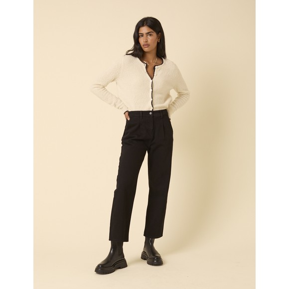 Nobody's Child Womens Black Pleat Front Straight Leg Jean main image