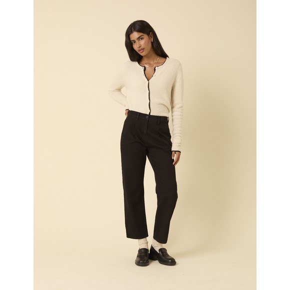Nobody's Child Womens Black Pleat Front Straight Leg Jean main image