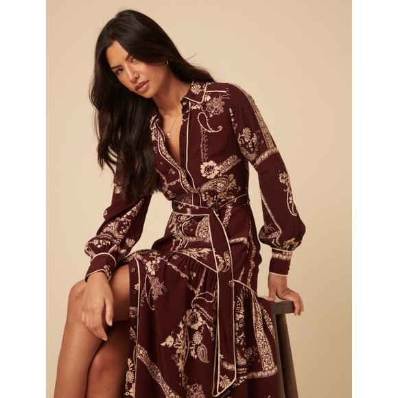 Nobody's Child Womens Red Brookyln Shirt Midi Dress main image