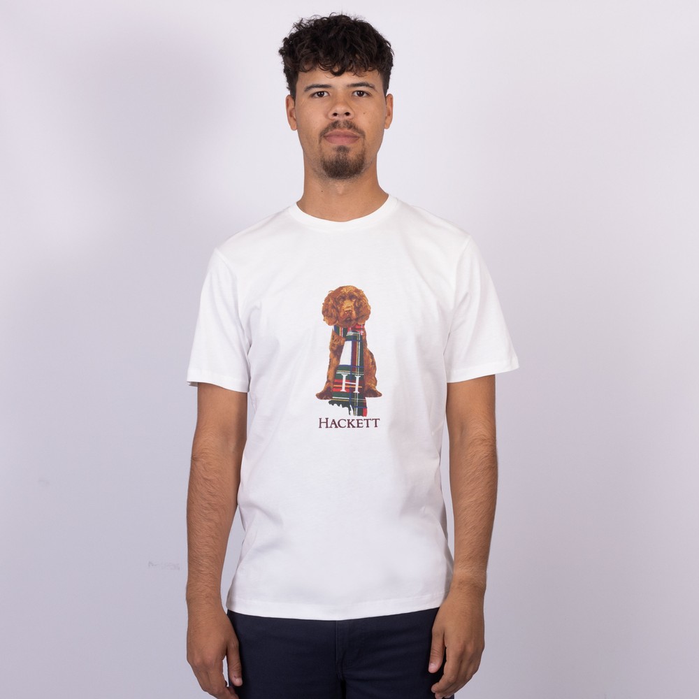Hackett London HS MONOGRAM - T-shirt con stampa - optic white/bianco