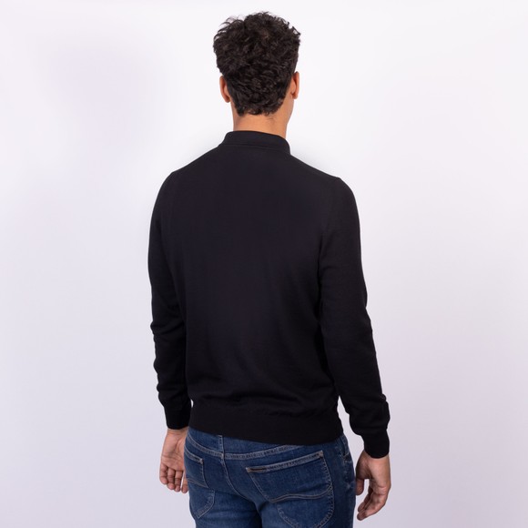 Gran Sasso Mens Black Merino Knitted Long Sleeve Polo Shirt main image