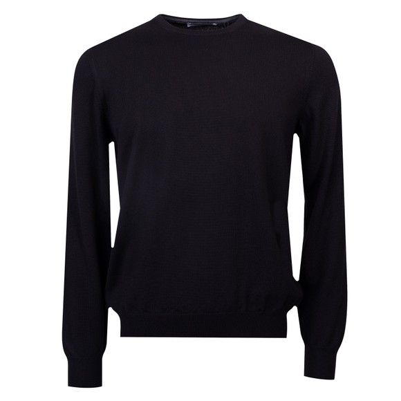 Gran Sasso Mens Black Merino Wool Crew Neck Jumper main image