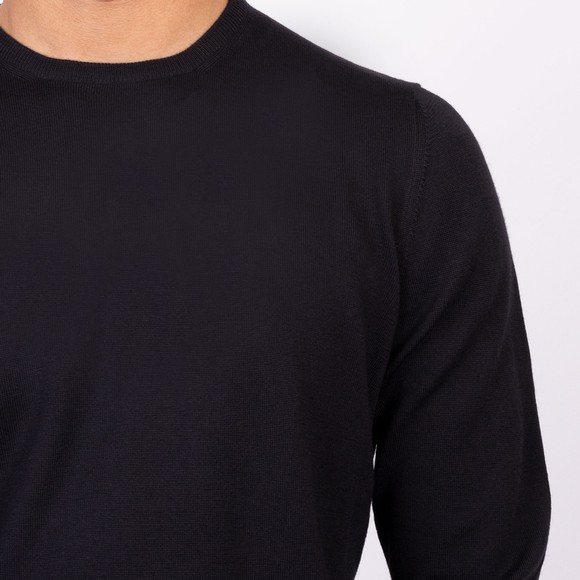 Gran Sasso Mens Black Merino Wool Crew Neck Jumper main image