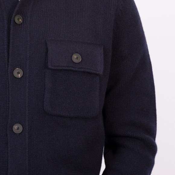 Gran Sasso Mens Blue Knitted Overshirt main image