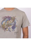 Replay Mens Grey Dragon Print Jersey T-Shirt