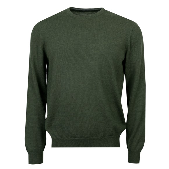 Gran Sasso Mens Green Merino Wool Crew Neck Jumper main image