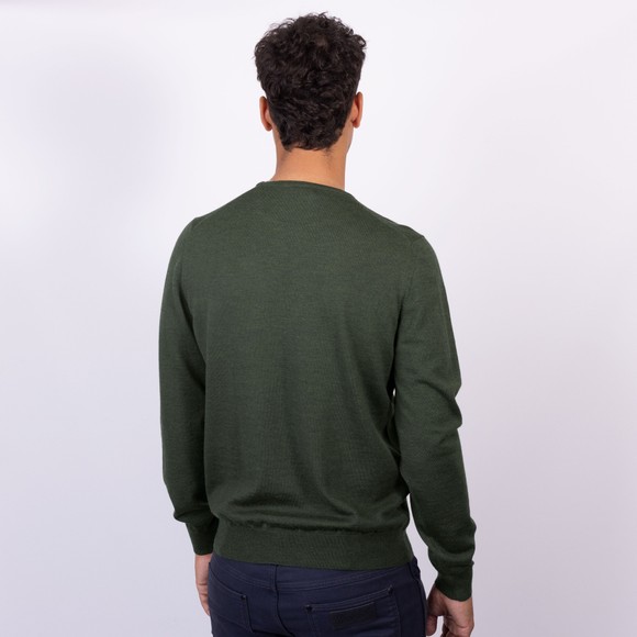Gran Sasso Mens Green Merino Wool Crew Neck Jumper main image