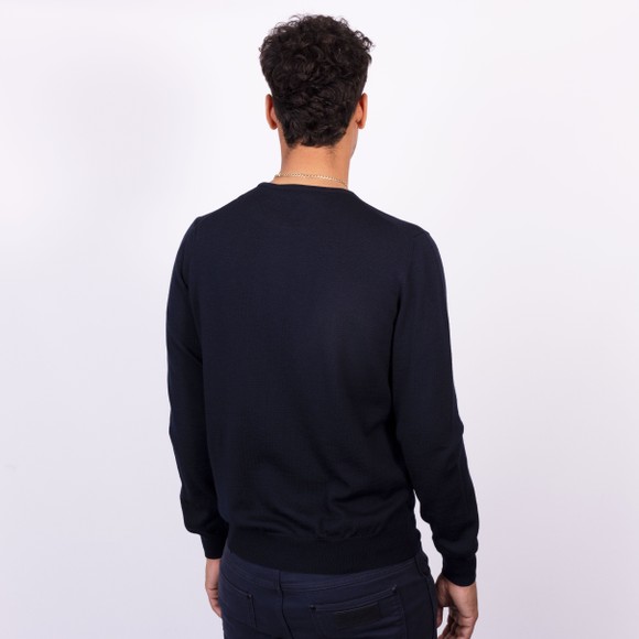 Gran Sasso Mens Blue Merino Wool Crew Neck Jumper main image