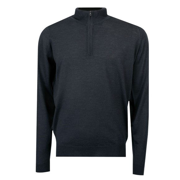 John Smedley Mens Grey Barrow Half Zip Knit main image