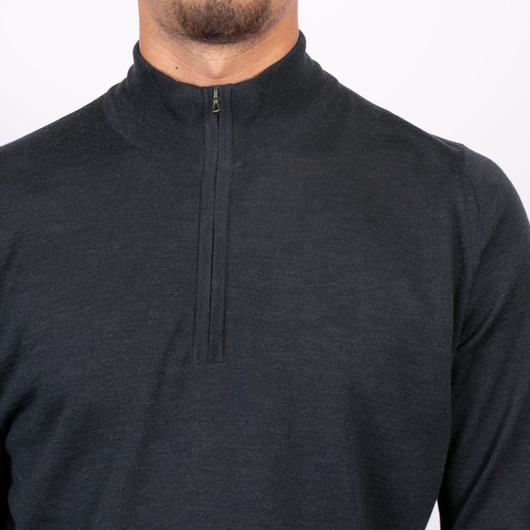 John Smedley Mens Grey Barrow Half Zip Knit main image
