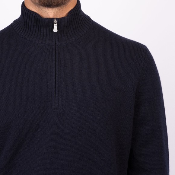 Gran Sasso Mens Blue Wool Half Zip Jumper main image