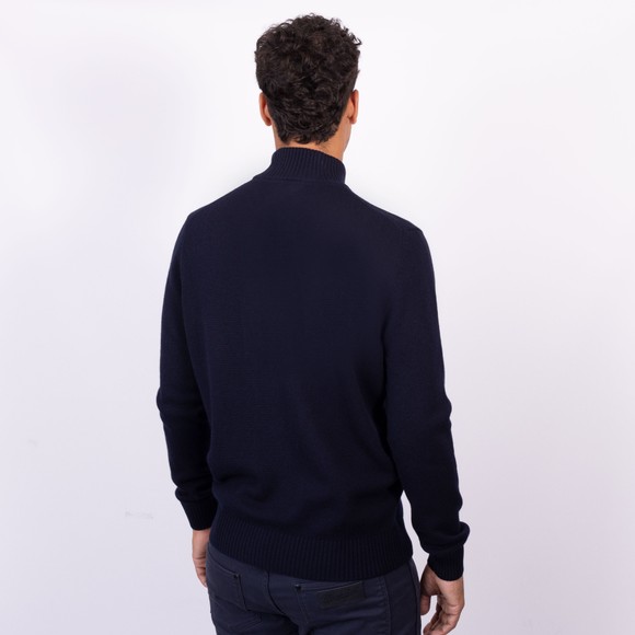 Gran Sasso Mens Blue Wool Half Zip Jumper main image