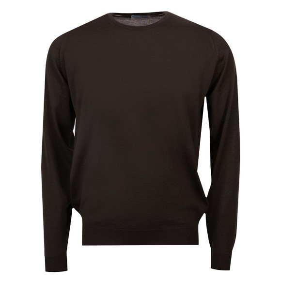 John Smedley Mens Brown Lundy Crew Neck Jumper main image