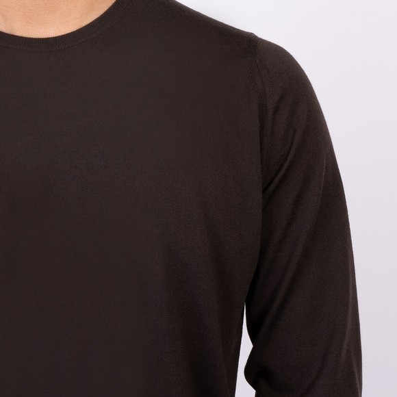 John Smedley Mens Brown Lundy Crew Neck Jumper main image