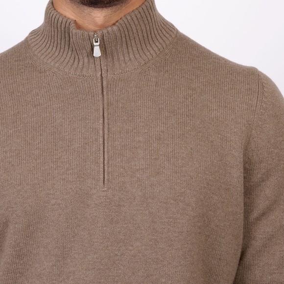 Gran Sasso Mens Orange Wool Half Zip Jumper main image