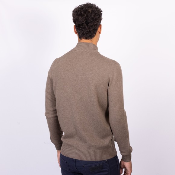 Gran Sasso Mens Orange Wool Half Zip Jumper main image