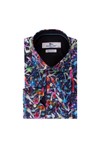 Claudio Lugli Mens Blue Paint Splash Shirt