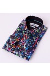 Claudio Lugli Mens Blue Paint Splash Shirt