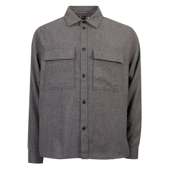 J.Lindeberg Mens Grey Flat Wool Overshirt main image