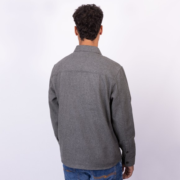 J.Lindeberg Mens Grey Flat Wool Overshirt main image
