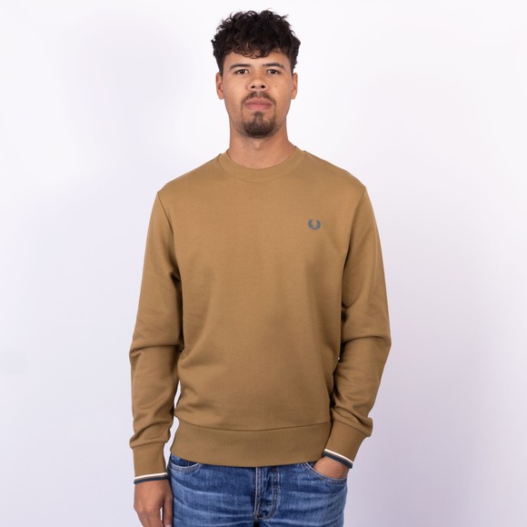 Fred Perry Mens Beige Crew Neck Sweatshirt main image