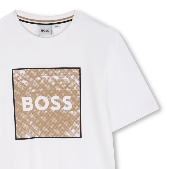 BOSS Boys White J52370 Logo T Shirt #3