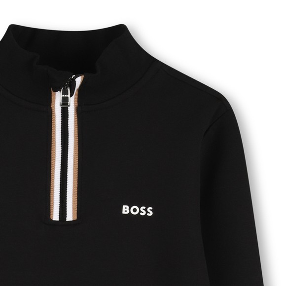 BOSS Boys Black J52359 Half Zip Sweatshirt main image