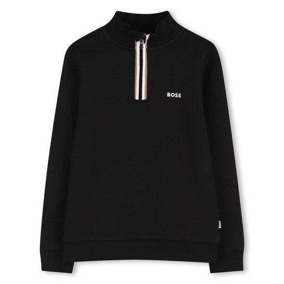 BOSS Boys Black J52359 Half Zip Sweatshirt main image