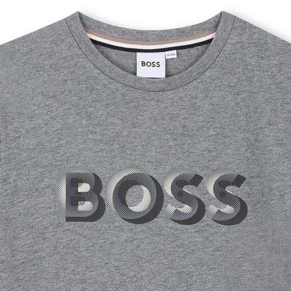 BOSS Boys Grey J52360 Logo T Shirt #3