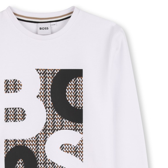 BOSS Boys White J52362 Long Sleeve T Shirt main image