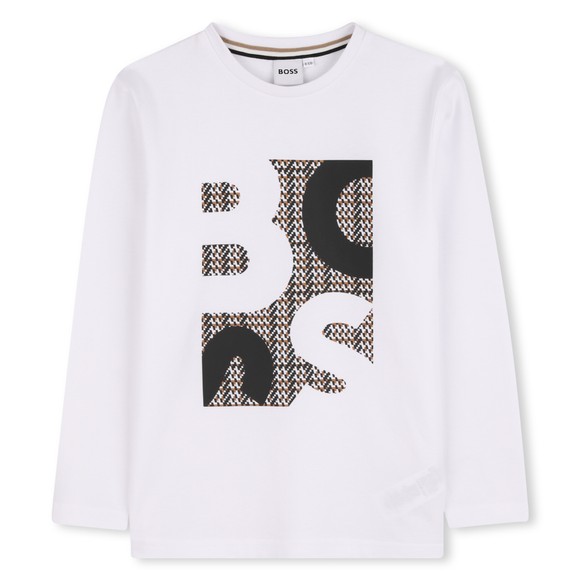BOSS Boys White J52362 Long Sleeve T Shirt main image