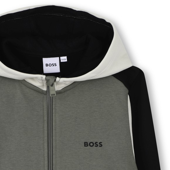 BOSS Boys Green J52322 Zip Hoody main image