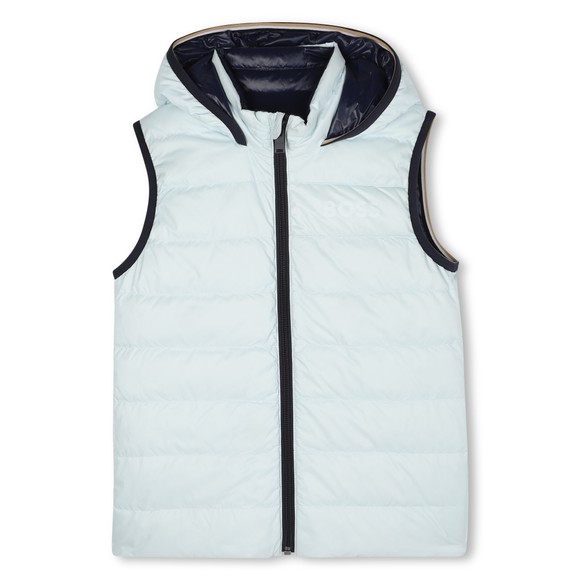 BOSS Boys Blue J52395 Hooded Gilet main image