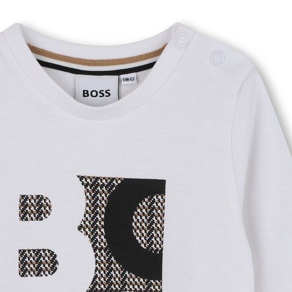 BOSS Baby Boys White J52472 Logo T Shirt main image