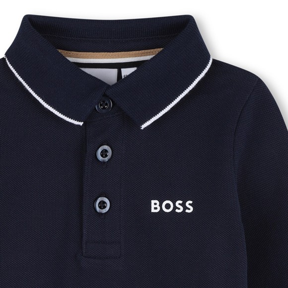 BOSS Baby Boys Blue J52449 Long Sleeve Polo Shirt main image