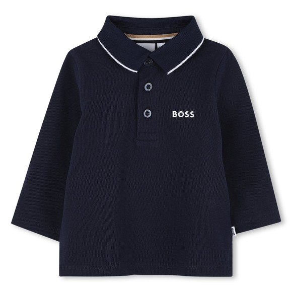 BOSS Baby Boys Blue J52449 Long Sleeve Polo Shirt main image