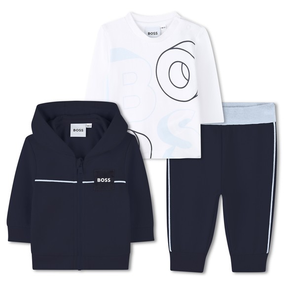 BOSS Boys Blue J52527 Tracksuit & T Shirt Set main image
