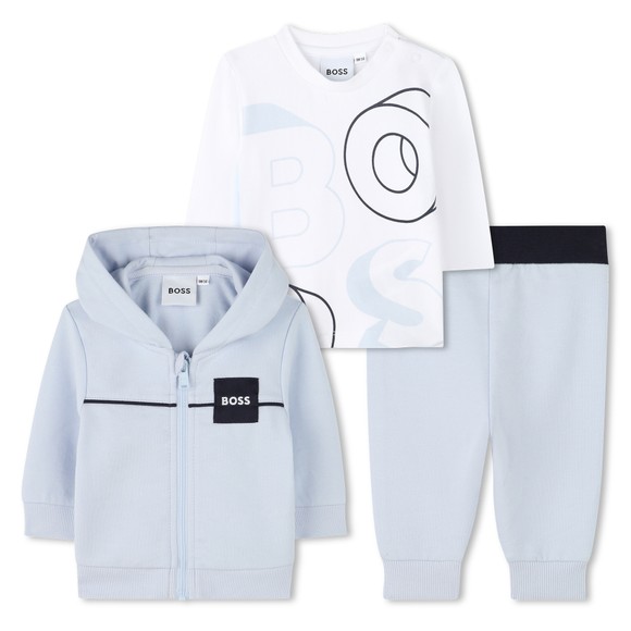 BOSS Boys Blue J52527 Tracksuit & T Shirt Set main image