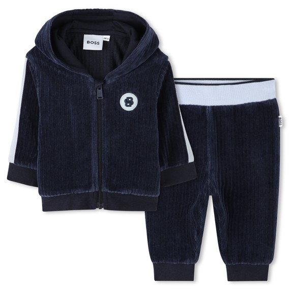 BOSS Baby Boys Blue J52532 Ribbed Tracksuit main image