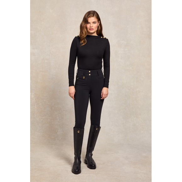 Holland Cooper Womens Black Contour Trouser main image