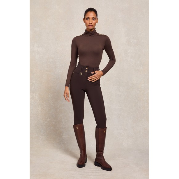 Holland Cooper Womens Brown Contour Trouser main image