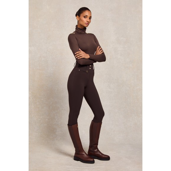 Holland Cooper Womens Brown Contour Trouser main image