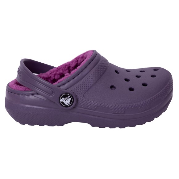 Crocs Girls Grey Classic Lined Kids Clog main image